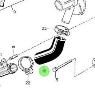 Nanni Diesel 970144307 - Fresh Water Pump Elbow Hose for 2.40HE Series Engines