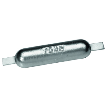 Plastimo 38377 - Weld-on Anode, galvanised steel fixing strap 2.2 kg - Aluminium