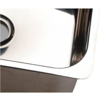 Square Polished Stainless Steel Sink - Right-Hand Drain